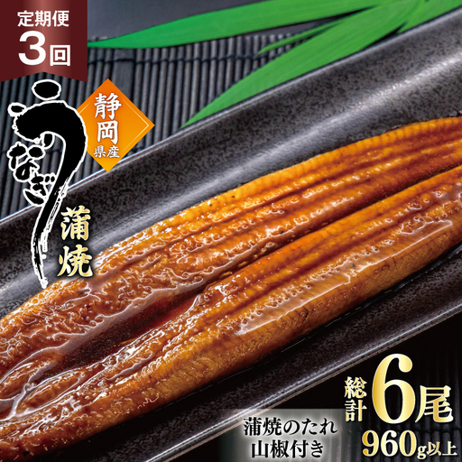 うなぎ 国産 蒲焼 定期便 160g程度 2尾 3回 総計6尾 960g以上 タレ山椒付き 真空パック 個包装