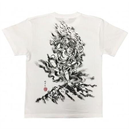 手描きTシャツ 仏画 蔵王権現 白 (半袖 XLサイズ)【1614957】