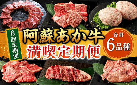 [年6回定期便]阿蘇あか牛満喫 定期便 / 6回定期便 6種類 あか牛 赤牛 牛肉 肉 モモ カルビ ロース サーロイン ハンバーグ ローストビーフ 霜降り 国産牛 定期便 九州 熊本県 冷凍