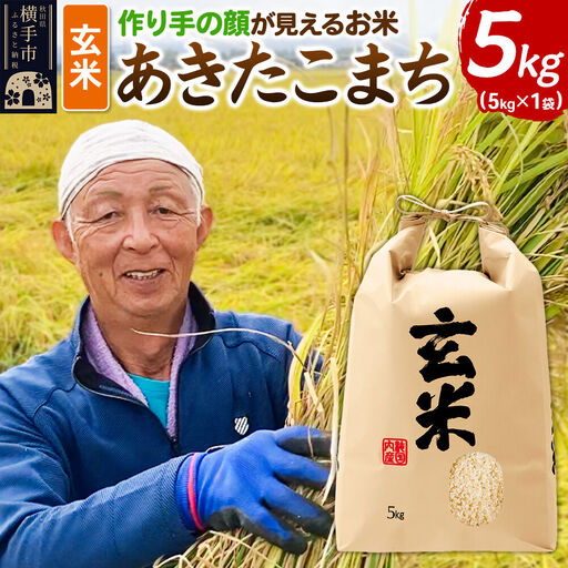 《令和8年産 新米受付》忠さん農園 作り手の顔が見えるお米 秋田県横手市産 あきたこまち 玄米 5kg