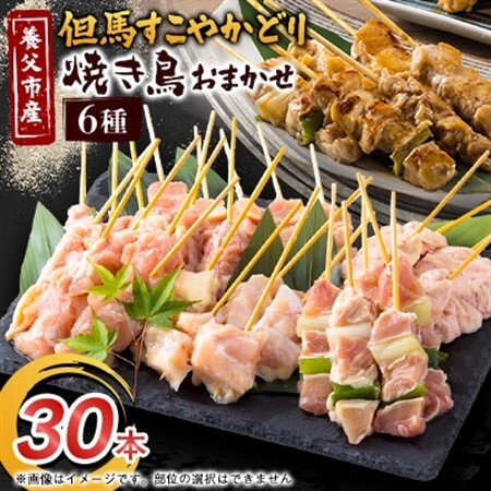 焼き鳥セット おまかせ6種盛り合わせ(もも・ももねぎ・生皮・ハラミ・手羽元など)30本【配送不可地域：離島】【1615128】