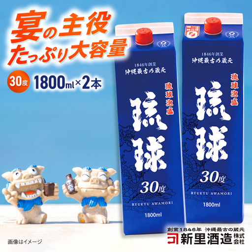 泡盛 琉球泡盛 琉球パック 30度 1800ml×2 BCAS006 アルコール