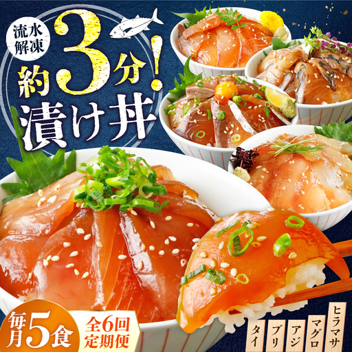 【全6回】海鮮漬け丼5種セット BTAP015海鮮