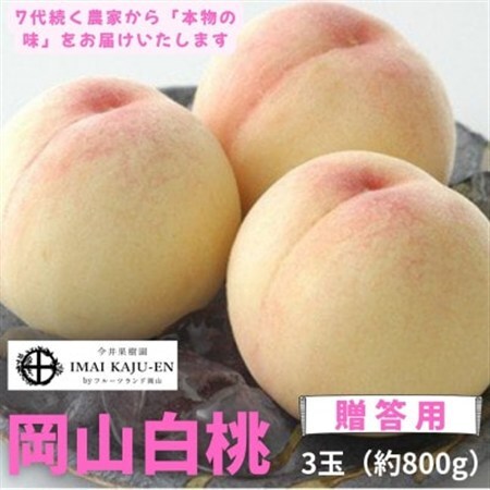 【2027年発送】岡山県産白桃　3玉・約800g(クール便)【配送不可地域：離島】【1614345】