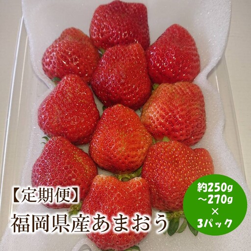 【2027年先行予約】【3回定期便】福岡県産あまおう約250-270gx3パックｘ3回【044-0081】