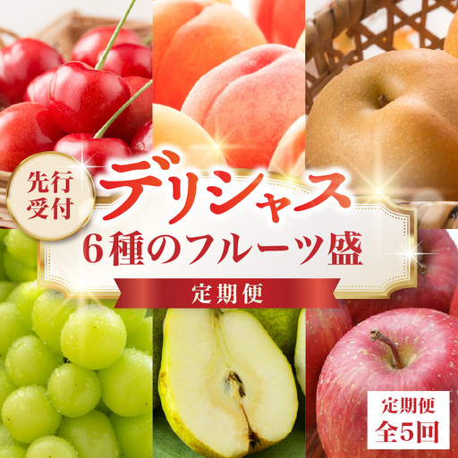 ≪先行受付≫ デリシャス６種のフルーツ盛定期便【定期便全5回】060-T07