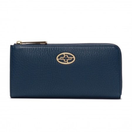 【濱野皮革工藝 HAMANO 財布】フィオーレ ロングウォレット L字型ファスナー(ダークブルー)_装飾品・工芸品 財布 服飾小物 _【1616561】