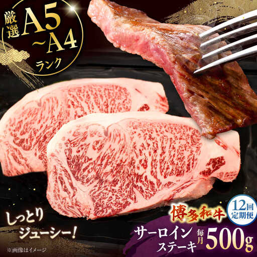 [全12回定期便]博多和牛 サーロイン ステーキ 2枚(計500g) [ADBZ020] 定期便 サーロインステーキ ステーキ肉