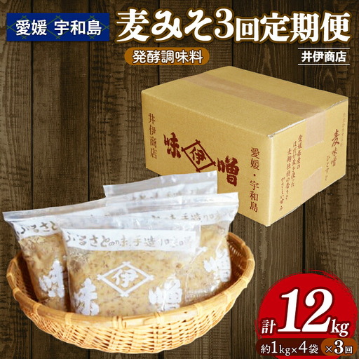 【マツコの知らない世界で紹介！】 麦みそ 計12kg 3回定期便 麦みそ 井伊商店 J029-108003