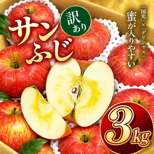 りんご サンふじ 令和8年11月下旬発送 信州のサンふじ 訳あり 約3キロ![009-47]