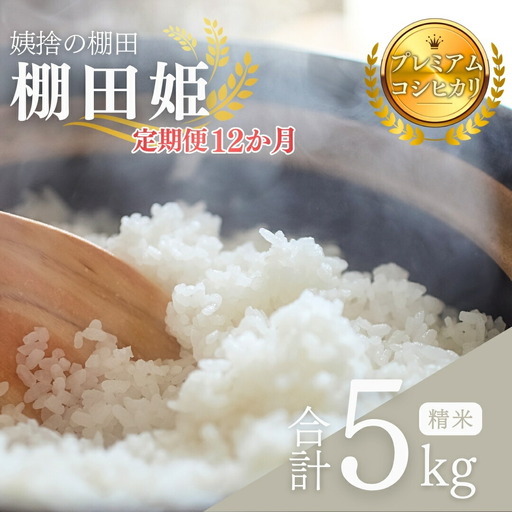 【令和8年産】定期 12ヶ月 姨捨の棚田 プレミアムコシヒカリ 「 棚田姫 」 5kg | コシヒカリ