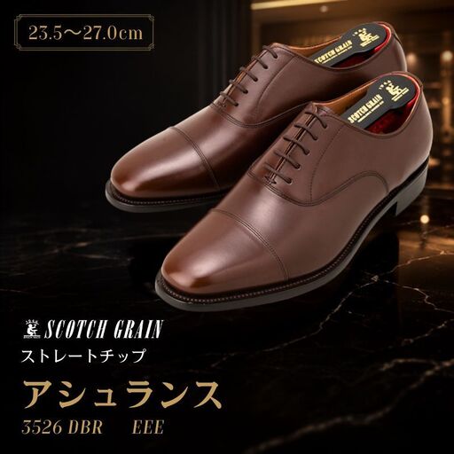 革靴 スコッチグレイン アシュランス 3526DBR 革靴 25.0cm