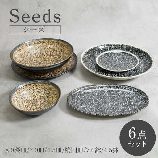 【美濃焼】シーズ seedsシリーズ 6点セット【カネ定製陶】　うつわ プレート セット[MEI118]