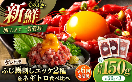 全6回定期便 熊本特産 馬刺しユッケ2種とネギトロの食べ比べセット 馬刺し 3888