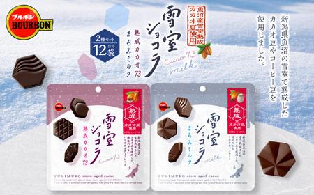 ブルボン「雪室ショコラ」2種セット(熟成カカオ73・まろみミルク)合計12袋 1094009
