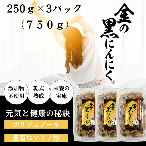青森県産金の黒にんにく 訳あり 750g 黒にんにく[gkkp0010]