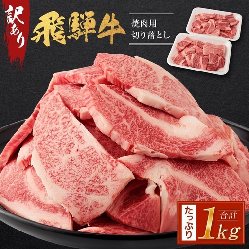 訳あり 飛騨牛焼肉用切り落とし たっぷり1kg （不揃い・大容量）| 訳あり BV027VC13