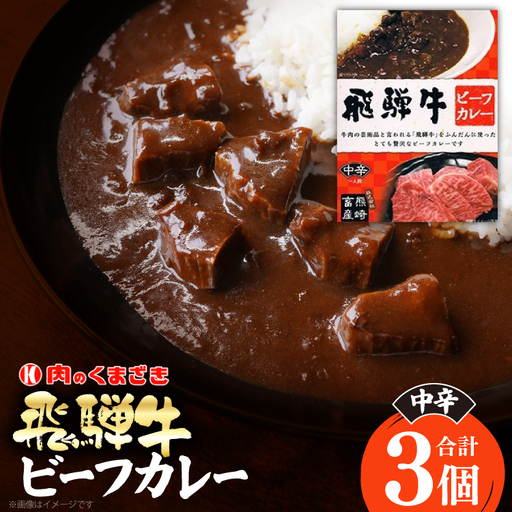 肉のくまざき特製 飛騨牛 ビーフカレー 3個