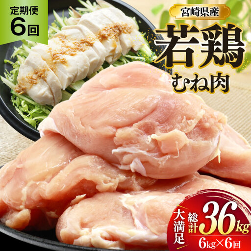 鶏肉 定期便 むね肉 若鶏 鶏むね肉 6kg 6回 総計36kg