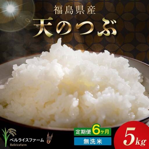 〈先行予約〉令和8年産【お米の定期便】6ヶ月配送 農家直送 ベルライスファーム 天のつぶ 無洗米 5kg F6U-452
