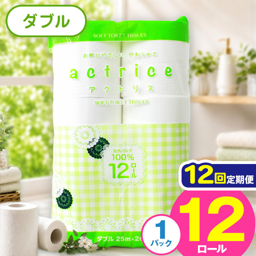  トイレット ペーパー ダブル 【 定期便12回 】 12ロール入り 1パック TH   | 栃木県 下野市