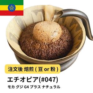 [粉]コーヒー #047 モカ グジ G4 プラス ナチュラル 310g 当日焙煎 大山珈琲