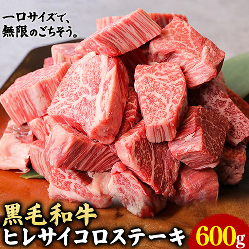 黒毛和牛 ヒレサイコロステーキ 600g 高椋畜産 [60日以内に出荷予定(土日祝除く)]