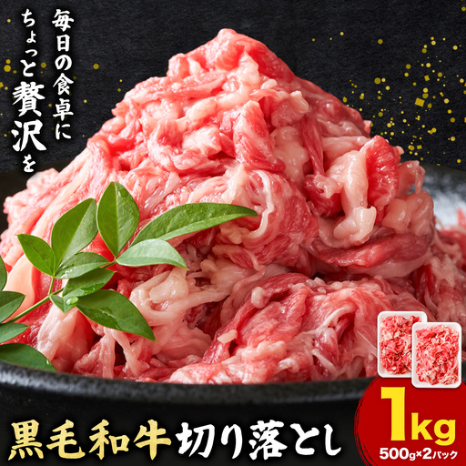 黒毛和牛切り落とし 1kg (500g×2パック) 高椋畜産[60日以内に出荷予定(土日祝除く)]