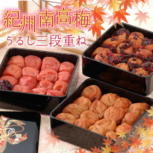 [ふるさと納税]紀州南高梅 うるし三段重ね FU-350 ITTAG101 | 梅干し 梅干 うめぼし 梅 うめ ウメ 贈答 ギフト 人気 ふるさと納税 送料無料