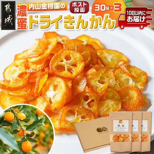 濃蜜ドライきんかん3パック※ポスト投函≪みやこんじょ特急便≫〔AA-J7-010-3-Q〕_(都城市) 濃蜜ドライきんかん  都城市産きんかん 内山金柑園 ドライフルーツ