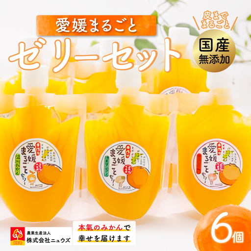 [皮までまるごと国産無添加]愛媛まるごとゼリーセット(6個)