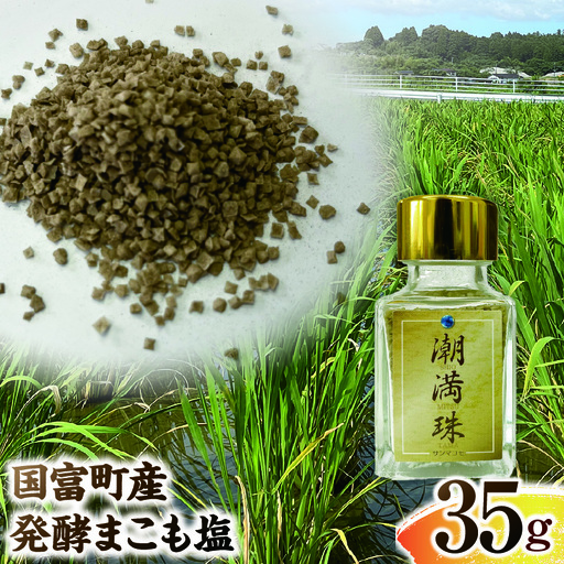 国富町産 発酵まこも塩  35g(35g×1) 塩 しお 真菰 まこも まこも塩 潮満珠 料理用塩 調味料 清め塩 普段使い 贈答 贈り物 ギフト プレゼント _b0938_sm