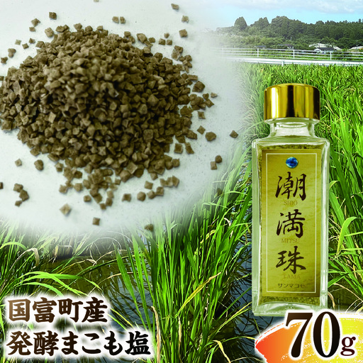 国富町産 発酵まこも塩 70g(70g×1) 塩 しお 真菰 まこも まこも塩 潮満珠 料理用塩 調味料 清め塩 普段使い 贈答 贈り物 ギフト プレゼント _b0939_sm