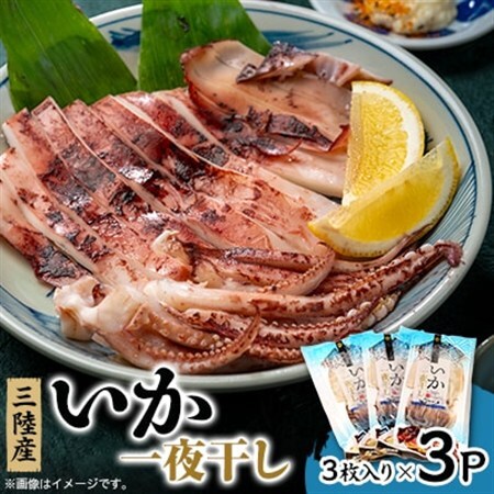 イカ一夜干し3枚入×3p【配送不可地域：離島】【1610235】