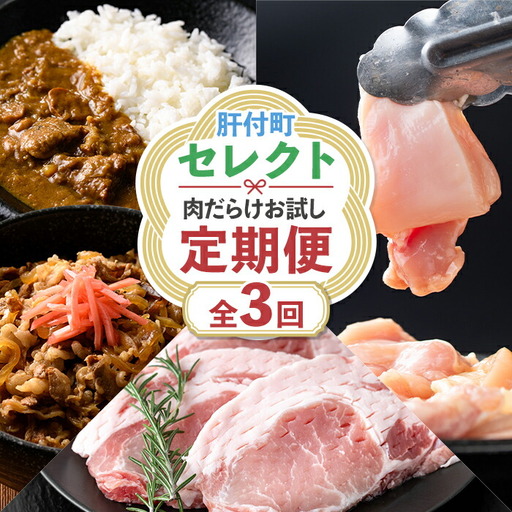 [定期便・全3回]肝付町セレクト定期便[肉だらけお試し定期便]牛肉 豚肉 冷凍食品[株式会社きもつき未来商社そらまち]C90001