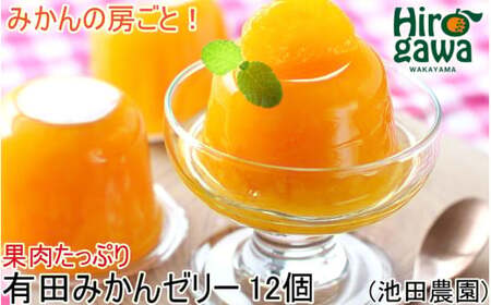 有田 みかんゼリー 12個 果肉たっぷり / 温州みかん ゼリー 柑橘 和歌山 ※北海道・沖縄・離島への配送不可 【ikd101-mik-12A】