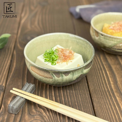 信楽焼　いろどり小鉢2個セット（織部）