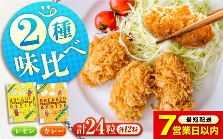 [スピード発送]冷凍 カキフライ (2種 食べ比べ 12粒×2袋) カレー×レモン [BACG016]カキフライ
