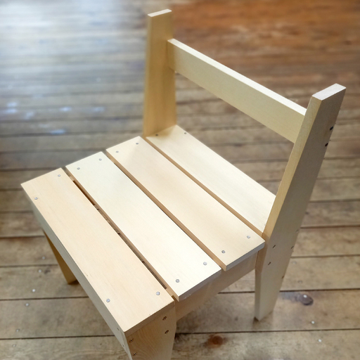 《工作キット》ベイヒバ製手作りキッズチェア（工作キット用木材、ビス・クギ付）【椅子 いす チェア 組み立て 工作 DIY 工作キット ベイヒバ製 手作り chair キッズチェア チャイルドチェア 木材 家具 子供用 製作 簡易 島根県 大田市】