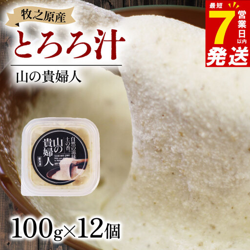 【7日以内発送】【ZIP!で紹介されました!】 とろろ 山の貴婦人 100g × 12個  尾白弁当【 とろろ 】