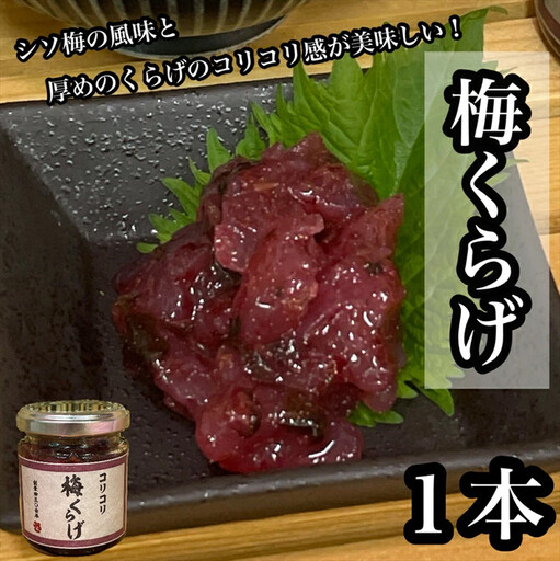 梅くらげ 1本【くらげ 珍味 おつまみ 梅しそ 惣菜 海鮮 塩辛 珍味 お取り寄せ 御中元 お中元 お歳暮 父の日 母の日 贈り物 日本酒 焼酎】【神奈川県小田原市早川】