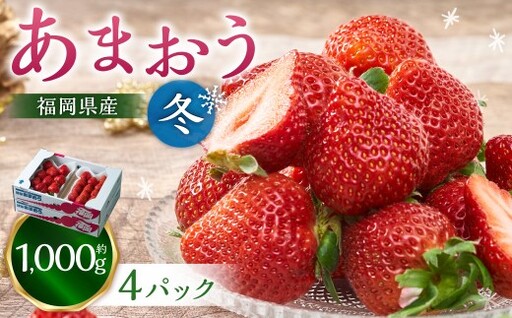 福岡産[冬]あまおう4パック いちご 苺 イチゴ 果物 くだもの フルーツ 冷蔵 [2026年12月上旬〜2026年1月下旬発送予定]