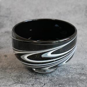  ガラス抹茶碗（黒流水文）| 食器 食器