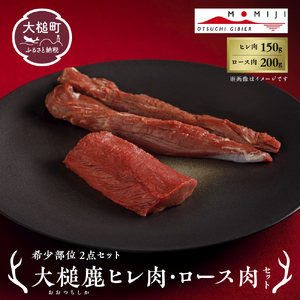 【希少部位2点セット】大槌鹿ヒレ肉・ロース肉セット【ステーキ・ロースト・ヒレカツに】岩手県産 天然鹿 鹿肉 ジビエ ヘルシー 低カロリー 冷凍 赤身
