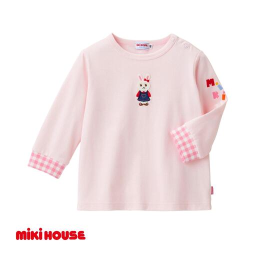 ベビー服 ミキハウス うさこ長袖Tシャツ[ピンクー100]ベビー