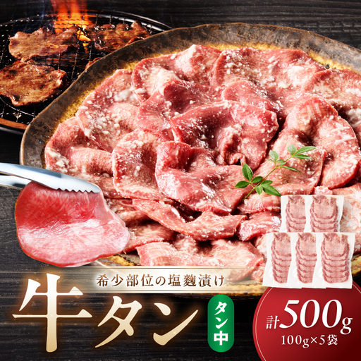 【牛タン】牛タン（塩麴漬け） 1パック100ｇ×5袋 牛肉