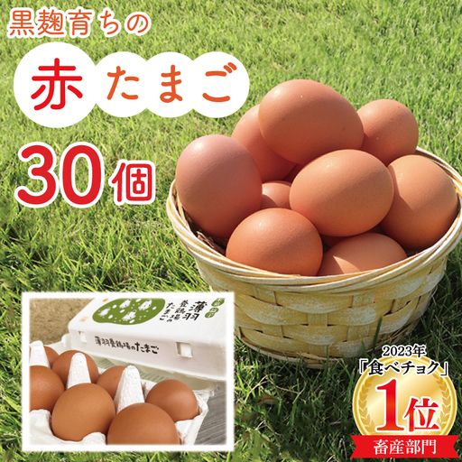 たまご 30個 黒麹育ちの赤たまご