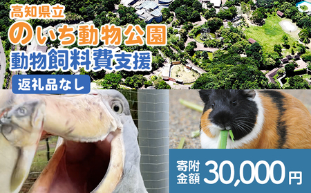 【返礼品なし】高知県立のいち動物公園 動物支援(飼料費支援) 30,000円 ni-0008