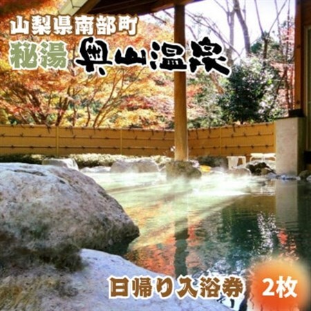 山梨県南部町秘湯「奥山温泉」日帰り入浴券(1名様分)【2枚】【1619538】