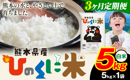 【3ヶ月定期便】白米 ひのくに米 5kg